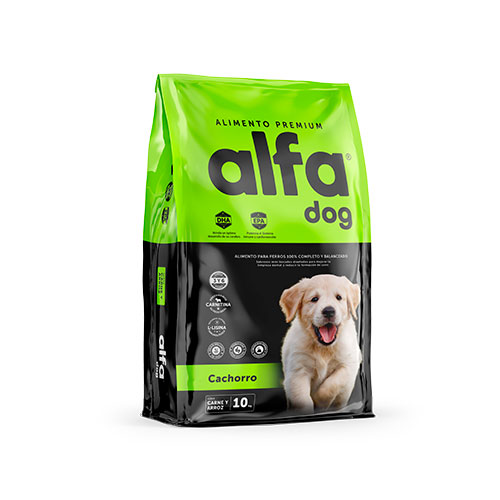 Alfa Dog Premium Cachorro es un Alimento completo y equilibrado para perros cachorros y hembras en gestación o lactancia.