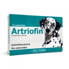 Artriofin 88mg es un antiinflamatorio indicado en el alivio del dolor e inflamación asociada a cuadros osteoarticulares agudos o crónicos en perros