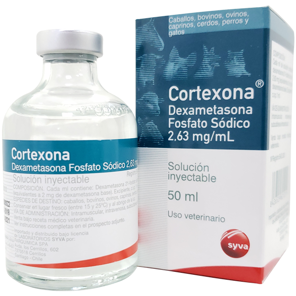 Cortexona es un analgésico y antiinflamatorio esteroidal en solucion inyectable, para tratamiento en ganado bovino, caballos, perros y gatos.