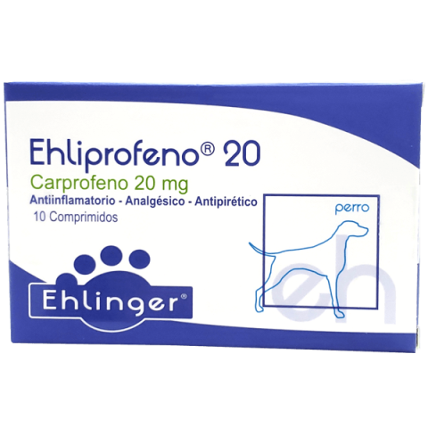 Ehliprofeno 20 mg Antiinflamatorio no esteroidal indicado para aliviar el dolor y la inflamación asociada a osteoartritis, y control del dolor posoperatorio