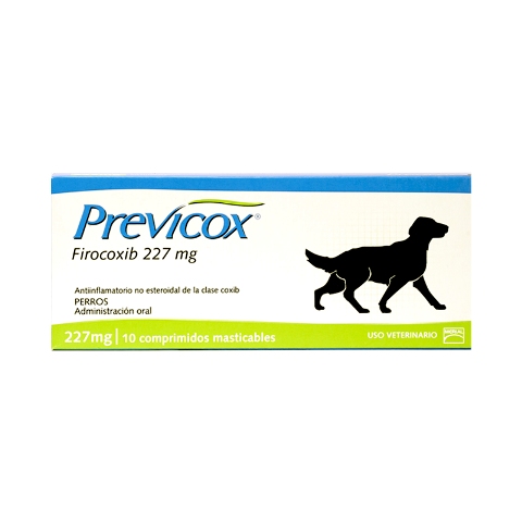 Previcox 227mg es un antiinflamatorio no esteroidal indicado en osteoartritis y para el control del dolor e inflamación postoperatorio en perros