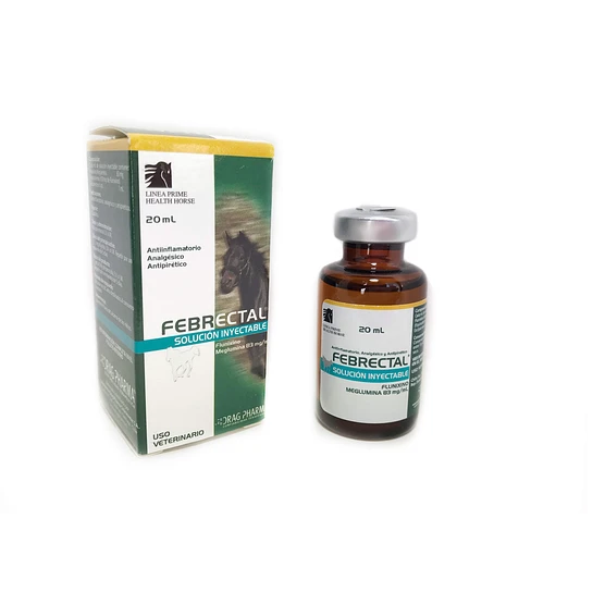 Febrectal Inyectable 20ml contra inflamación, la fiebre y el dolor asociado con desórdenes músculoesqueléticos y aliviar el dolor asociado a cólico equino.