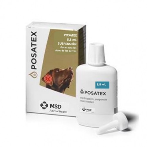 posatex suspensión ótica para tratamiento de la otitis aguda externa y de otitis recurrente externa, asociada con bacterias susceptibles a la Orbifloxacina