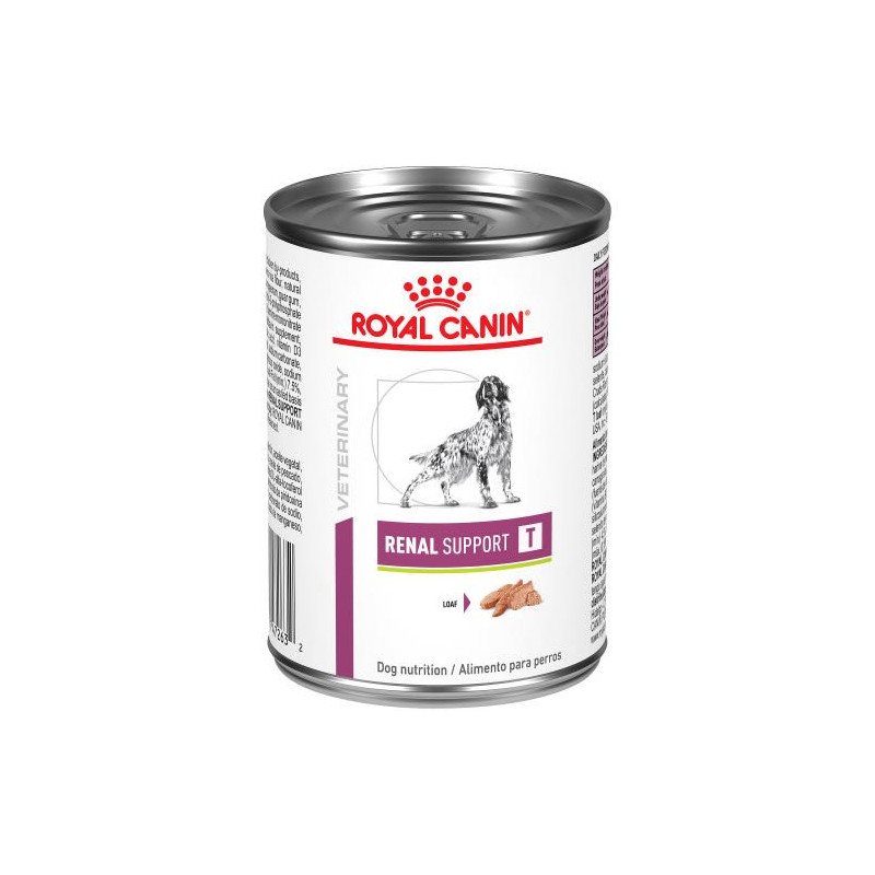 Royal Canin Renal Support-T es un alimento dietético húmedo completo altamente palatable, para perros adultos con patologías renales