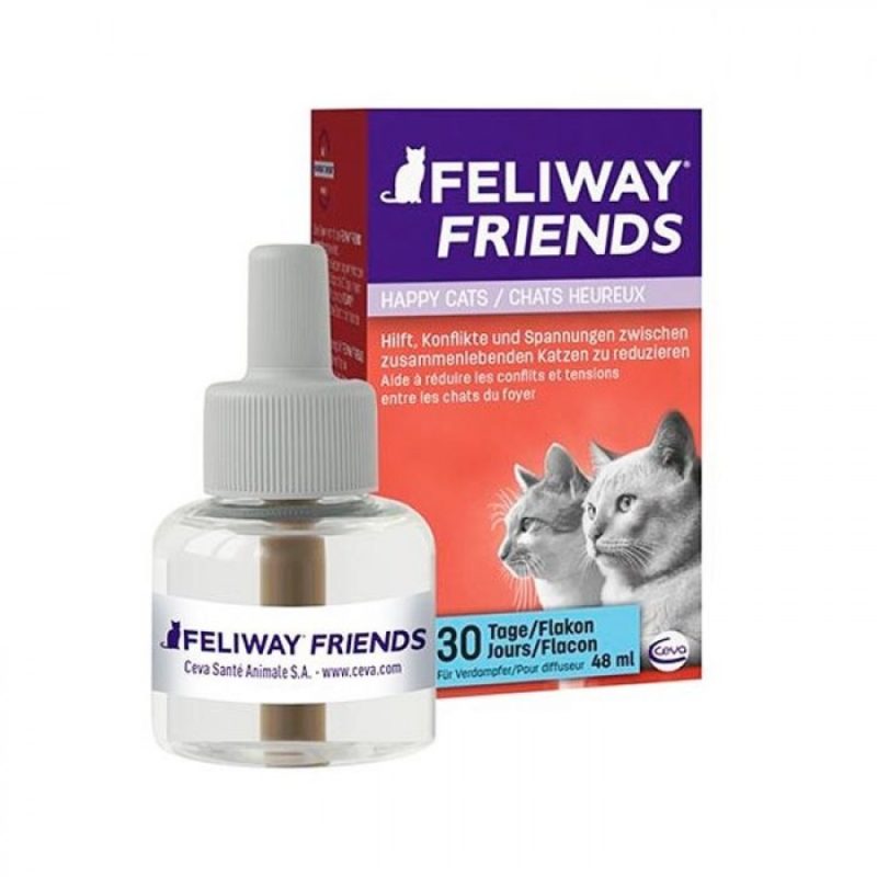 Feliway Friends envía mensajes de armonía para restablecer la convivencia entre gatos que viven juntos, estos mensajes naturales ayudan a su apaciguamiento