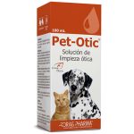 Pet-Otic Solución de Limpieza es una combinación de agentes ceruminolíticos y emulsificantes formulada para limpiar el pabellón auditivo de perros y gatos