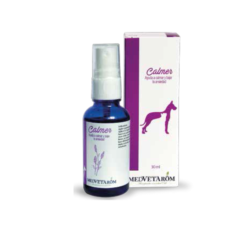 Calmer Spray 30ml es un producto natural que ayuda a calmar, tranquilizar y bajar la ansiedad de perros y gatos, sin parabenos ni alcoholes.