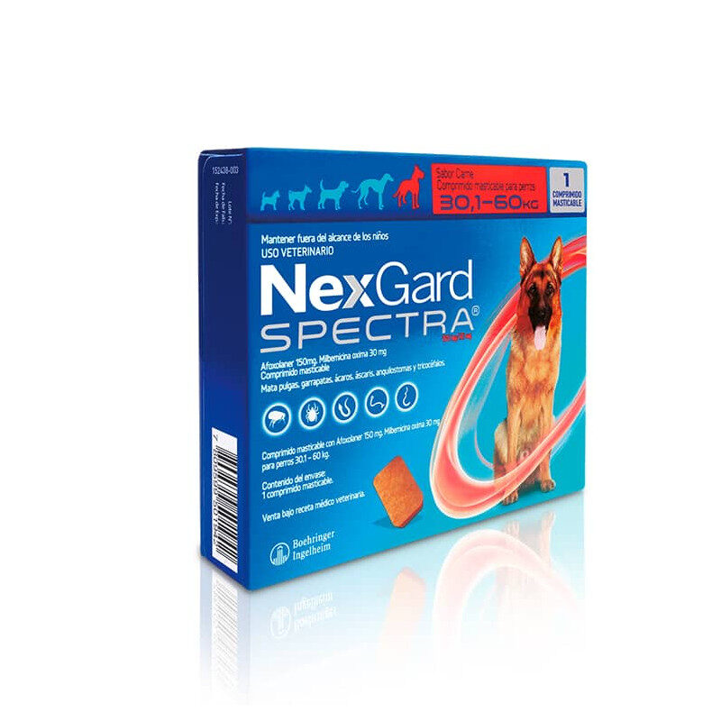 Nexgard Spectra 30.1 – 60kg antiparasitario interno y externo masticable para perros