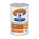 Hill’s Prescription Diet k/d Canine Húmedo es un alimento de prescripción con pollo formulado para favorecer a la función renal de tu perro