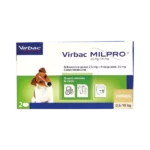 Virbac Milpro Perros 0.5 - 10 kg es un antiparasitario para el tratamiento de la infestación endoparasitaria mixta de céstodos y nemátodos