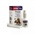 Dopiral Oral 32 mL es un antiinflamatorio no esteroideo a base de meloxicam indicado para tratamiento del dolor e inflamación en perros