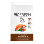 Biofresh Gatos Senior es un alimento libre de granos, completo y balanceado, especialmente formulado para carnívoros por su alto contenido proteico