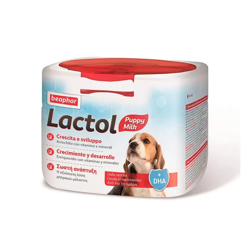 Lactol Puppy Milk 250 gr es un sustituto completo de leche materna para alimentar cachorros desde el nacimiento hasta los 35 días