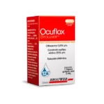 Ocuflox Solución Oftálmica 5 mL bactericida de amplio espectro con condroitin sulfato que favorece los procesos de cicatrización de la córnea y conjuntiva.