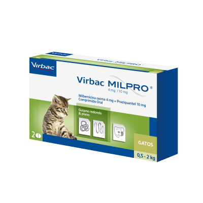 Milpro Gatos 0.5 - 2 kg es un antiparasisatario interno en comprimidos para el tratamiento de la infestación mixta de cestodos y nematodos