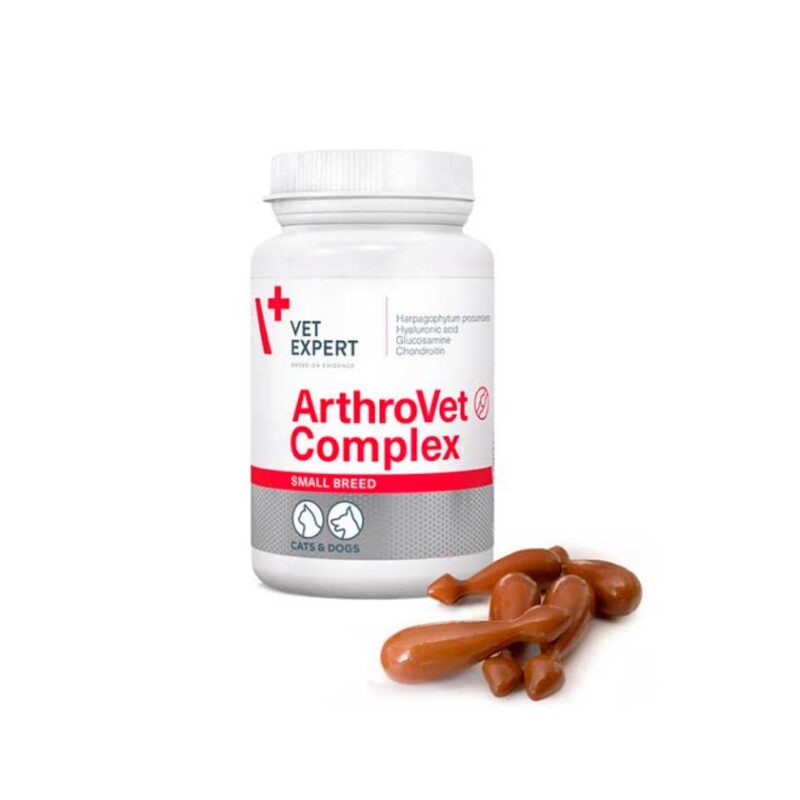 Arthrovet complex es un suplemento nutricional condroprotector para perros y gatos que requieran soporte en enfermedades osteoarticulares.