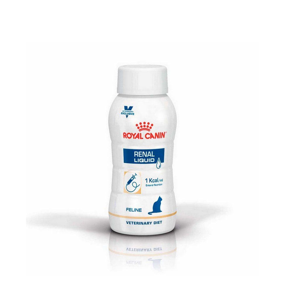 Royal Canin Renal Liquid Feline es una dieta líquida completa y equilibrada para el mantenimiento de la función renal en gatos con insuficiencia renal
