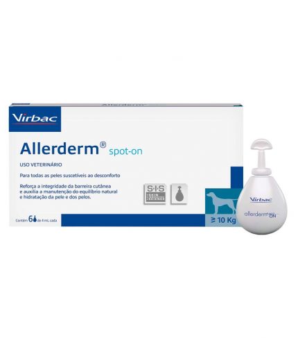 Allerderm Spot-On 4ml x 6 Pipetas en emulsión para el restablecimiento de la barrera cutánea, contiene ceramidas, ácidos grasos y colesterol