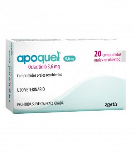 Apoquel 3.6mg es un medicamento de acción rápida para el tratamiento del prurito debido a dermatitis alérgica aguda o crónica y atópica en perros